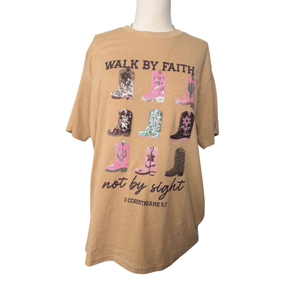 Embellished Walk by Faith Sequin Tee Love in Faith